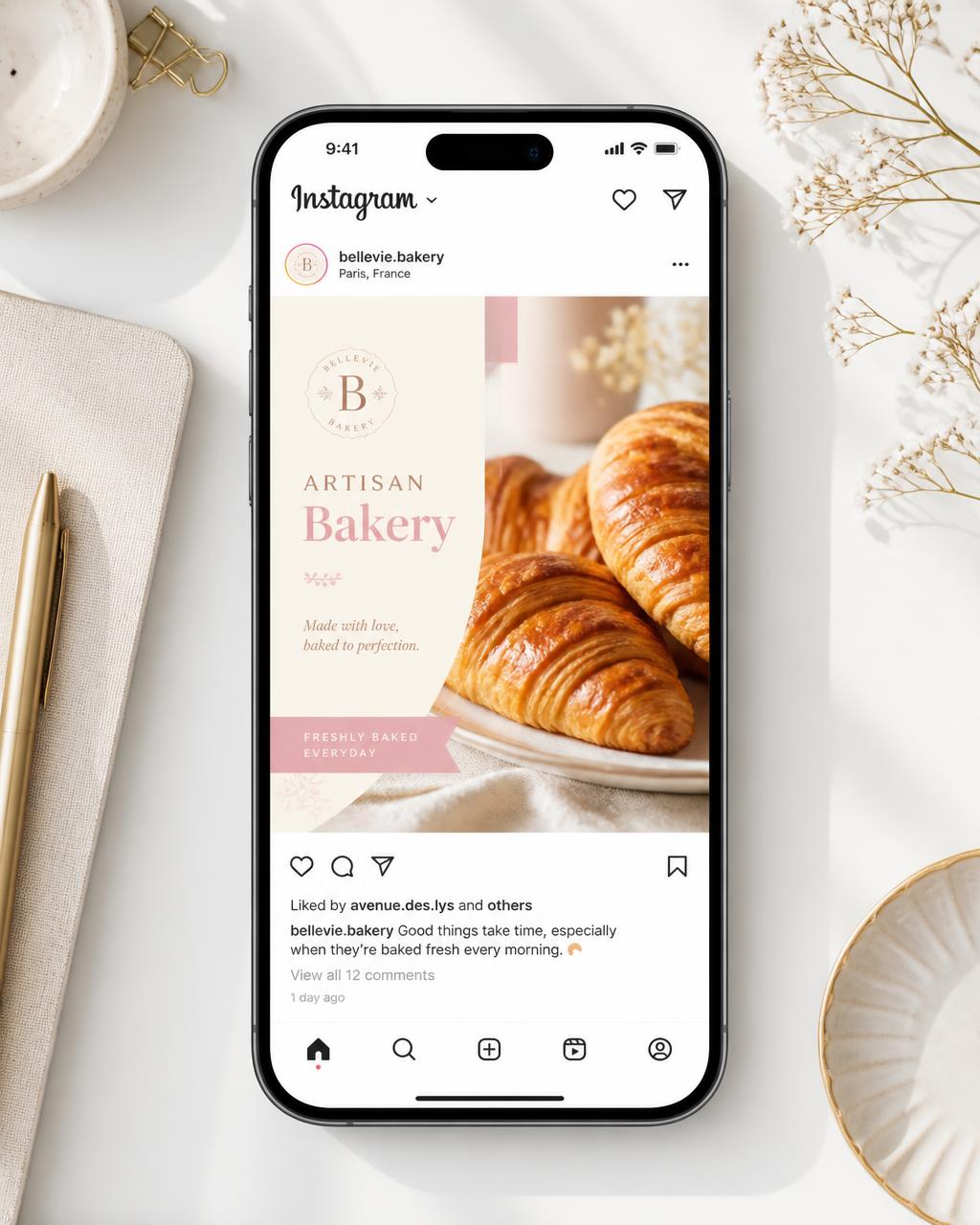 Post de Instagram para padaria criado no Canva